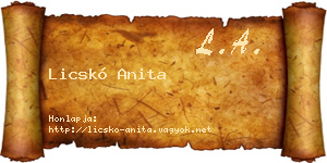 Licskó Anita névjegykártya